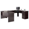Realspace® Broadstreet 65W U Shaped Executive Desk Walnut PopularChairscom   
