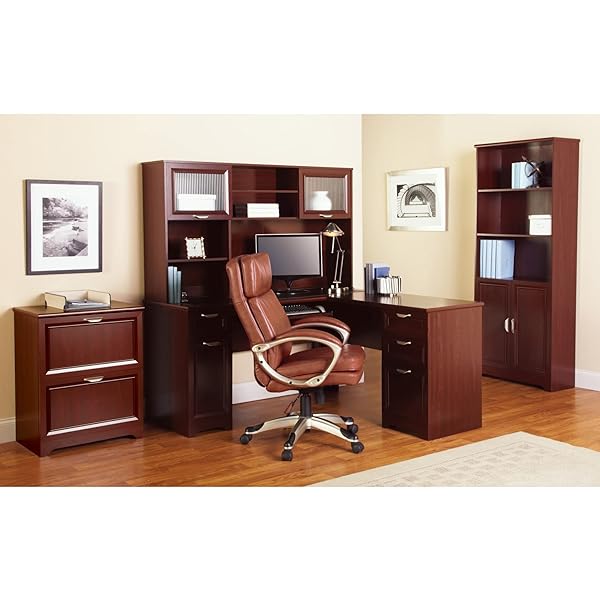 Realspace-Magellan-72H-5-Shelf-Bookcase-with-Doors-Classic-Cherry-B07SVPBFLM-2
