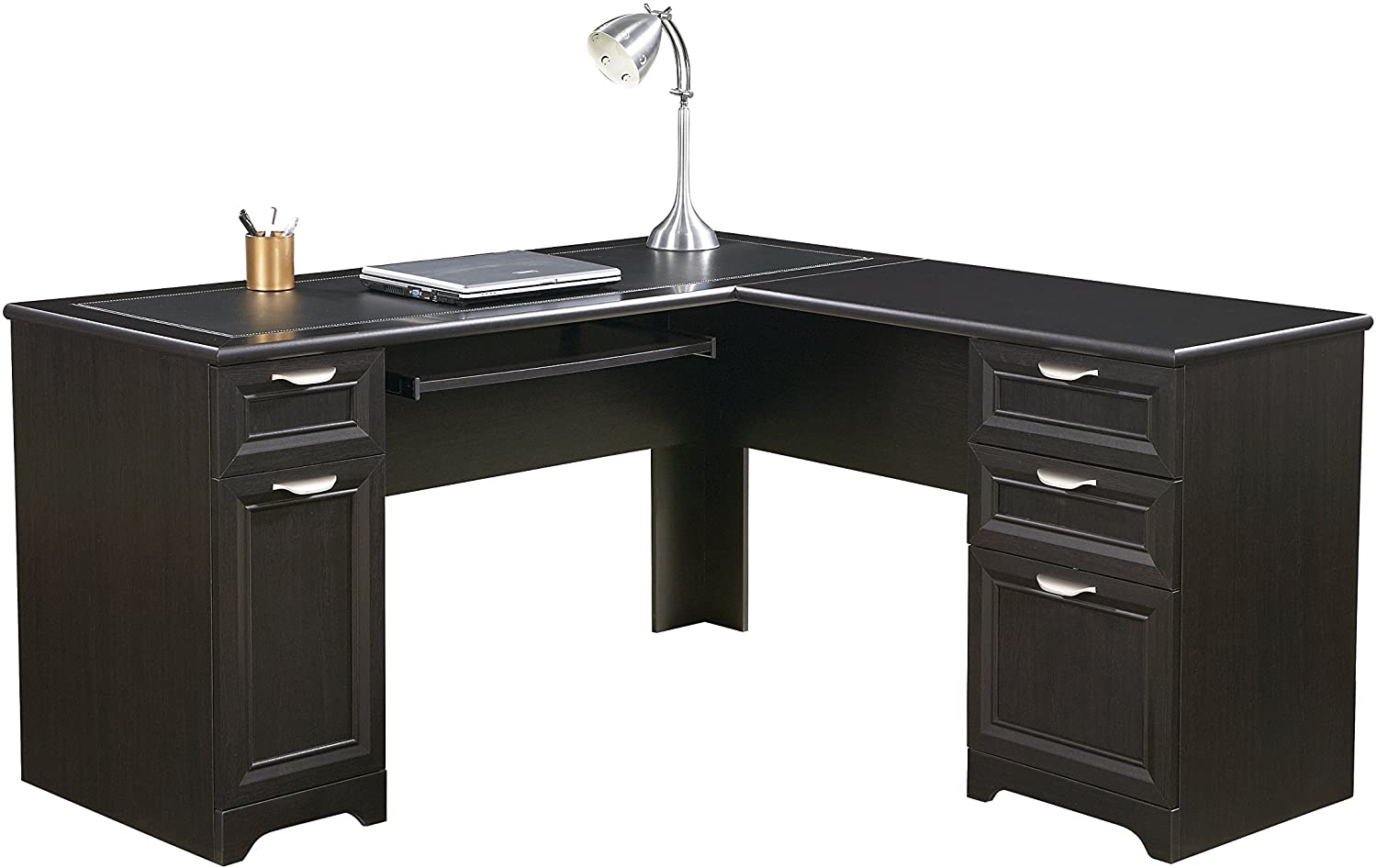 Realspace Magellan LShaped Desk, 30H x 58 3/4W x 18 3/4D, Espresso