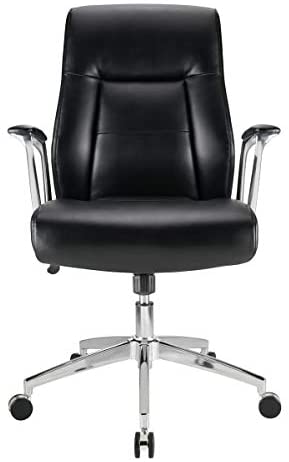 Realspace-Modern-Comfort-Delagio-Bonded-Leather-Mid-Back-Managers-Chair-BlackSilver-B07SWW9JR9-2