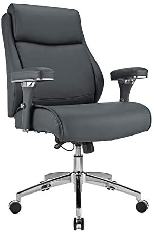 Realspace-Modern-Comfort-Keera-Bonded-Leather-Mid-Back-Managers-Chair-GrayChrome-B07FS3QTKV