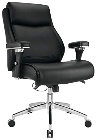 Realspace-Modern-Comfort-Keera-Bonded-Leather-Mid-Back-Managers-Chair-OnyxChrome-B07RY9P4MX