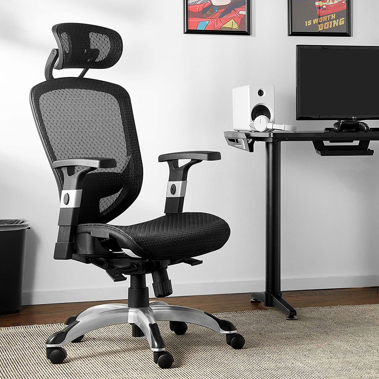 Chair Charcoal Staples Hyken Amazon Adjustable Arms Hyken