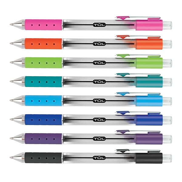 TUL-Retractable-Gel-Pens-Bullet-Point-07-mm-Gray-Barrel-Assorted-Bright-Ink-Colors-Pack-Of-8-B01N24M59A-2